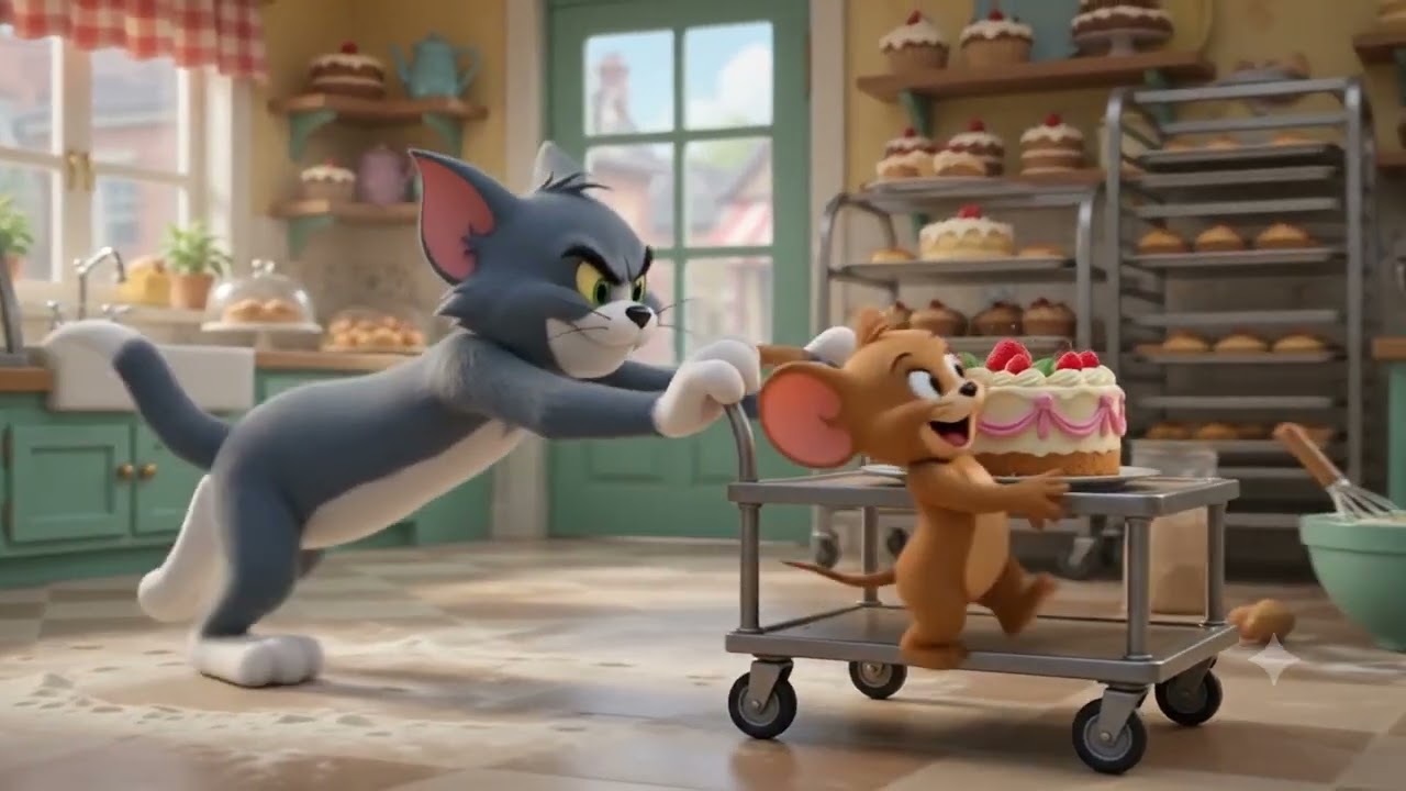 Title: Tom & Jerry Funny Bakery Chase 😂 | Hilarious Cartoon Animation #shorts
