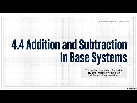 4.4 Addition and Subtraction in Base Systems — Compute Only Using 0 and 1 | Contemporary Mathematics