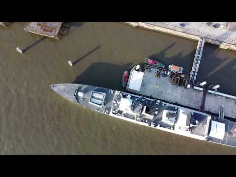 HMS DEFENDER IN LIVERPOOL DURING MARITIME OPS MAY 2023