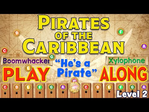 Pirates of the Caribbean "He's a Pirate" - Boomwhacker Xylophone Play Along Level 2