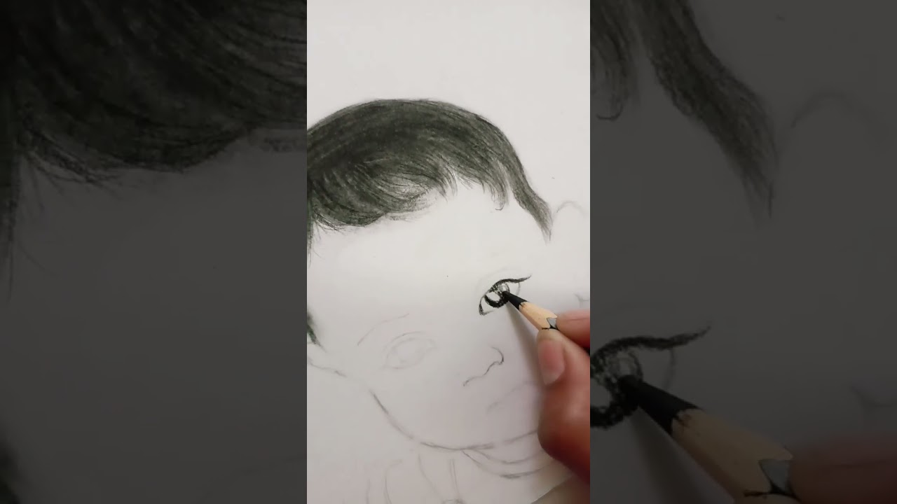 how to draw baby hair & eyes drawing #eyes #sketch #artwork #viral #cute baby