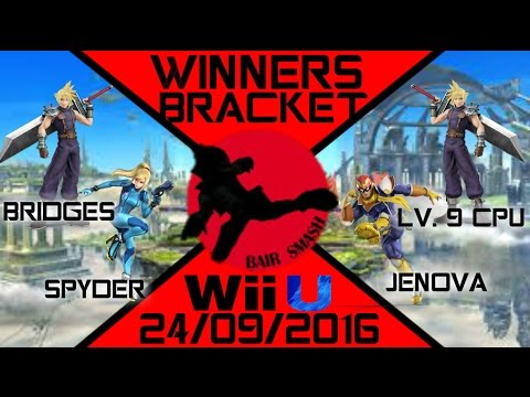 Bair Smash 6 Doubles Round 1- Bridges & Spyder Vs. Jenova & Lv. 9 CPU - Smash Wii U