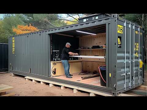 Man Builds Amazing DIY Container Workshop | Start to Finish by @BendheimBoards