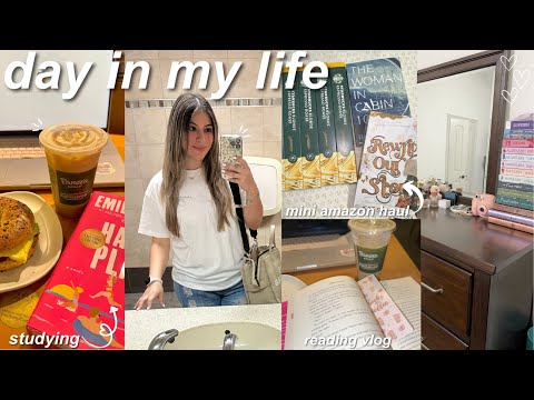 VLOG☕️🤍💌: simple day in my life, reading vlog, studying, amazon haul, ditl✨