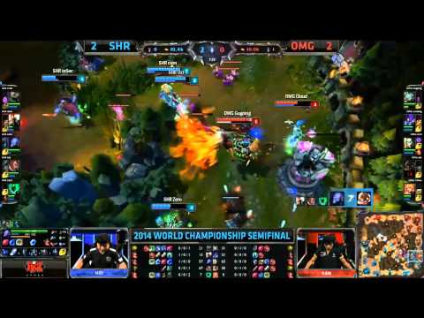 SHR Botlane Towerdive - SHR vs OMG Game 5 (S4 Worlds)