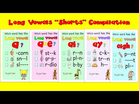 Long Vowels ā–a-e–ai–ay–eigh / Shorts Compilation / English4abc / Phonics Mix!