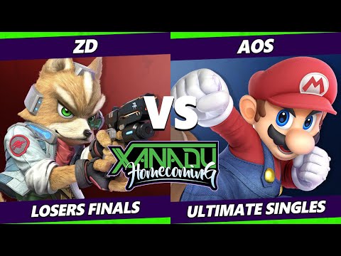 Xanadu Homecoming Losers Finals - ZD (Fox) Vs. AoS (ZSS, Mario) Smash Ultimate - SSBU