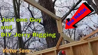 Installing a 16ft Ridge Beam Alone – No Helper 12x16 Shed Build