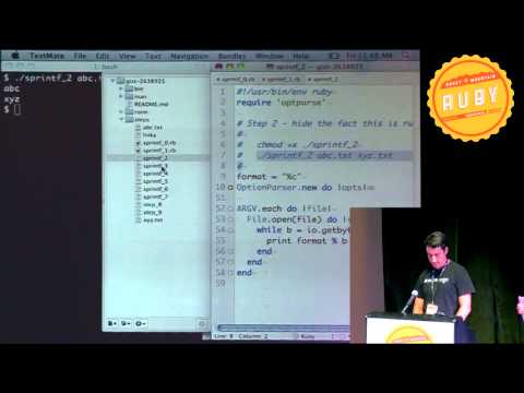 Rocky Mountain Ruby 2012 - Ruby on the Command Line by Simon Chiang