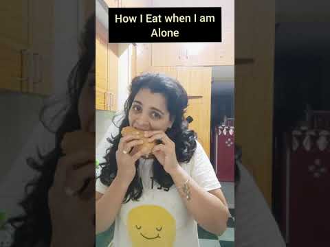 How I Eat In front of Everyone v/s Alone..  #samhithaprasadvlogs #shorts