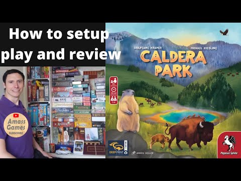Caldera Park #howtoplay  #review  #boardgame  #tabletop  AmassGames   #games  #bgg  #board #game