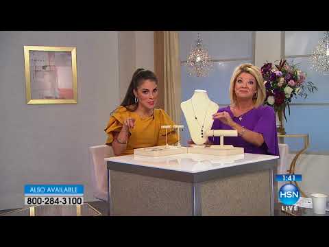 Stately Steel Black Crystal and 1.5ctw CZ Stainless Stee...