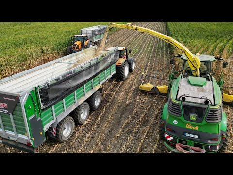 Maisernte 2025 mit JohnDeere 9900i Häcksler 🔥! Claas & JohnDeere Traktoren im Einsatz ( Teil 1 )🌽