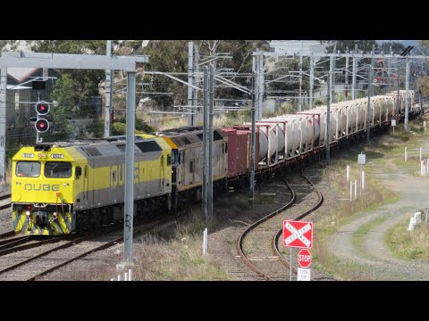 QUBE Yellow & Grey Leads The Dandenong Cement! Dandenong Cement Train at Dandenong South | G532 G515