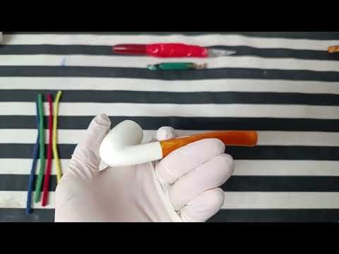 Handmade Block Meerschaum Flower Detailed Pipe