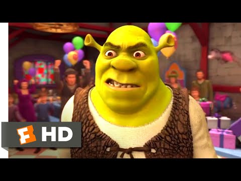 Shrek and Fiona at a Birthday Party