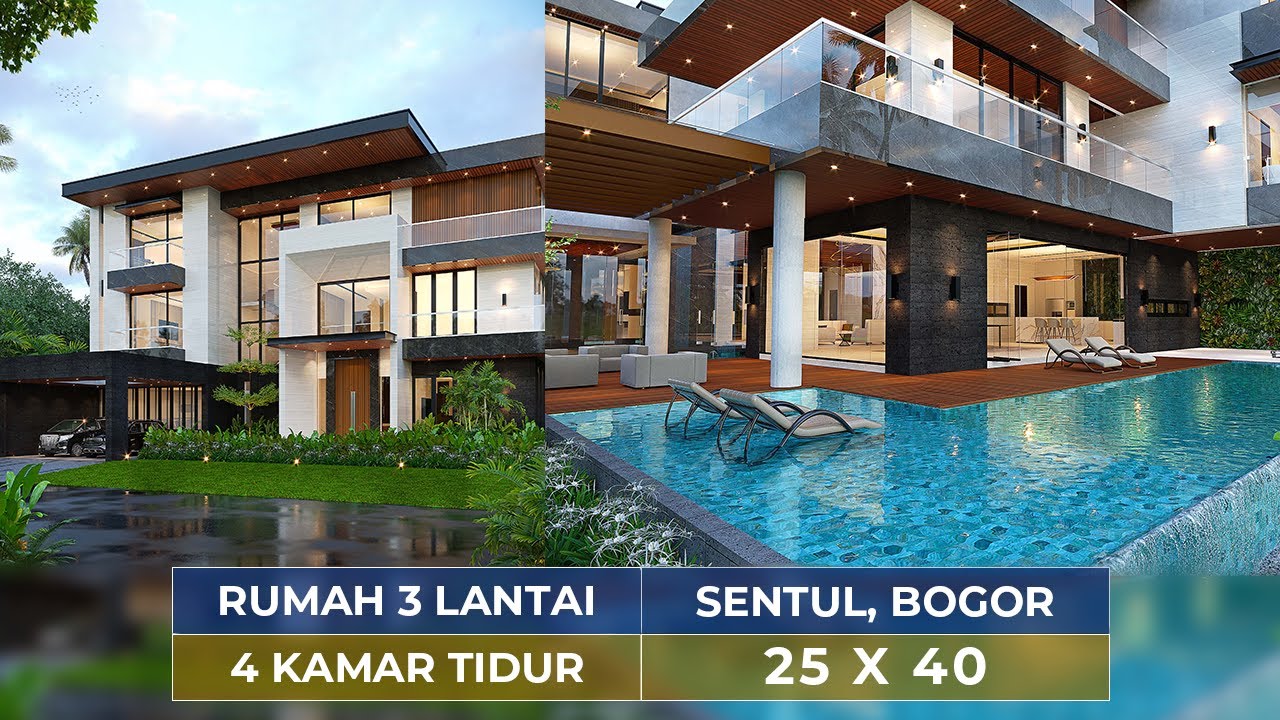 Video 3D Mr. JKO 1469 Modern House 3 Floors Design - Sentul, Bogor