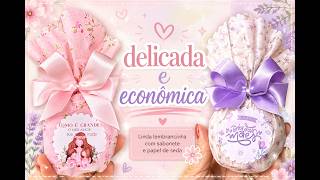 LINDA LEMBRANCINHA COM SABONETE E PAPEL DE SEDA 