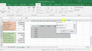 Excel What If Analysis: Data Table Two Variable (Excel 2016)