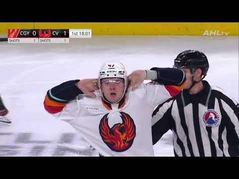 AHL Fight Of The Year? Coachella Valley's Kaden Hammell Drops Calgary's Alex Gallant In Crazy Scrap