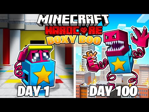 I Survived 100 DAYS as BOXY BOO in HARDCORE Minecraft!