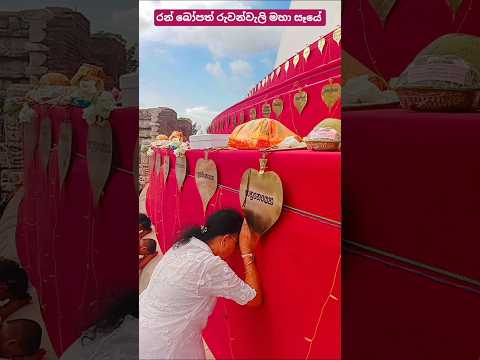 මහා සෑයේ රන් බෝපත් 😲💐How the Ruwanweli Maha Seya is adorned with gold leaf💐🙏#ruwanweliseya #buddha