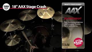 Video thumbnail for Sabian 18" AAX Stage Crash Product Demo by SABIAN Cymbals