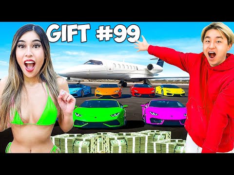 Surprising My Girlfriend With 100 Gifts in 24 hours!!