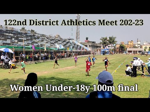 Women Under-18y 100m final 122nd District Athletics Meet 2023
