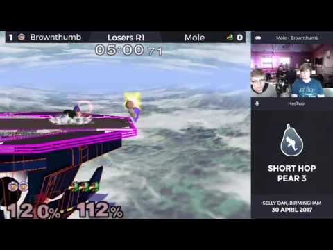 Short Hop Pear 3 - Losers R1 - Brownthumb (Sheik, Ice Climbers, Captain Falcon) vs Mole (Falco)