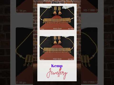 Kemp Jewelry High Gold Polish Kemp Design Fancy Style Choker Style Kemp Necklace Set