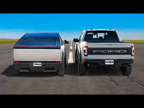 Tesla Cybertruck vs F-150 Raptor R: ARRANCONES