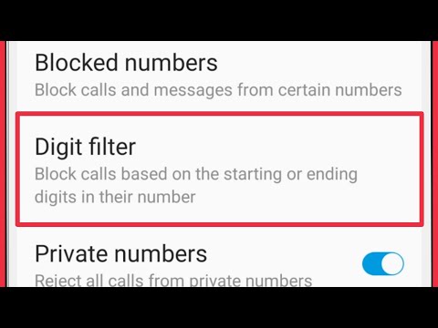 Use Digit Filter | By Block Calls in Android