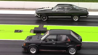 Dodge Omni vs Classic Muscle Cars - Drag Races