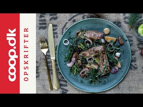 Pandestegt lammemørbrad med palmkekål og blommer