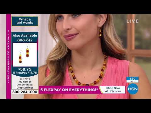 Jay King Sterling Silver Multicolor Amber Bead Necklace