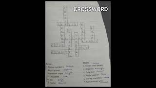 Crossword Puzzle Solved | With Hints | Easy Crossword Puzzle