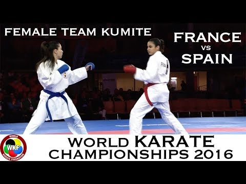 FINAL. FRANCE vs SPAIN. (1/2) Female Team Kumite. 2016 World Karate Championships