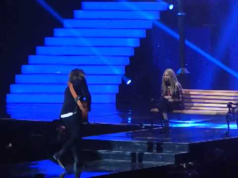 Luke Friend singing What Makes You Beautiful X Factor tour 22.02.2014 Manchester Matinee