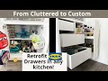 The EASIEST Kitchen Cabinet Drawers and Pull Out Pantry | Inexpensive IKEA HACK