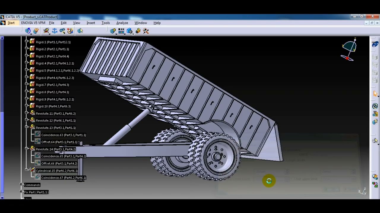 Tutorial - CATIA DMU Kinematics Tractor Trolley
