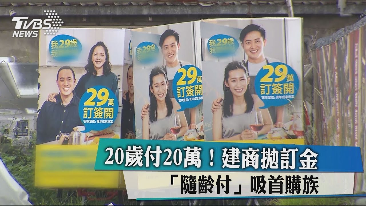 20歲付20萬! 建商拋訂金「隨齡付」搶首購族