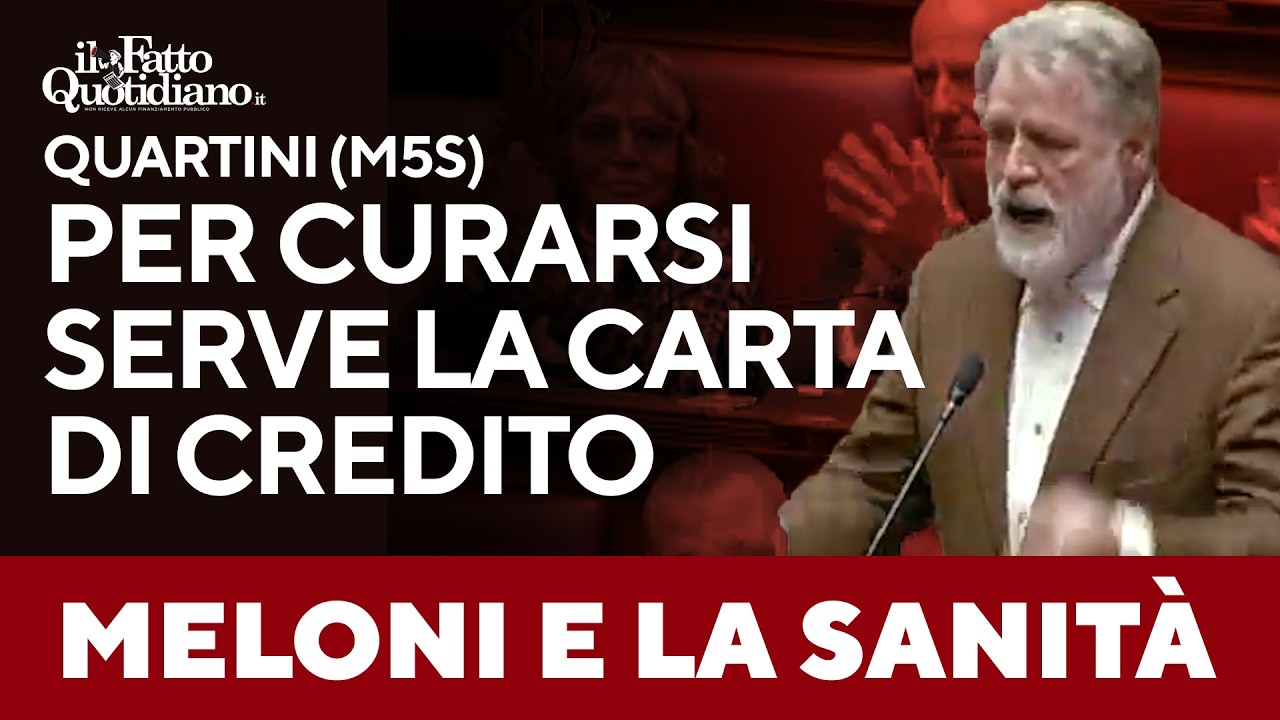 "Per curarsi col governo Meloni non serve la tessera sanitaria ma la carta di credito". Attacco M5S