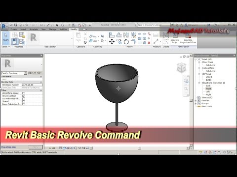 Revit Basic Revolve Command | 3D Glass Tutorial