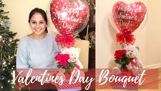 DIY Valentine's Day Bubble Balloon / Teddy Bear arrangement | Balloon Bouquet Tutorial