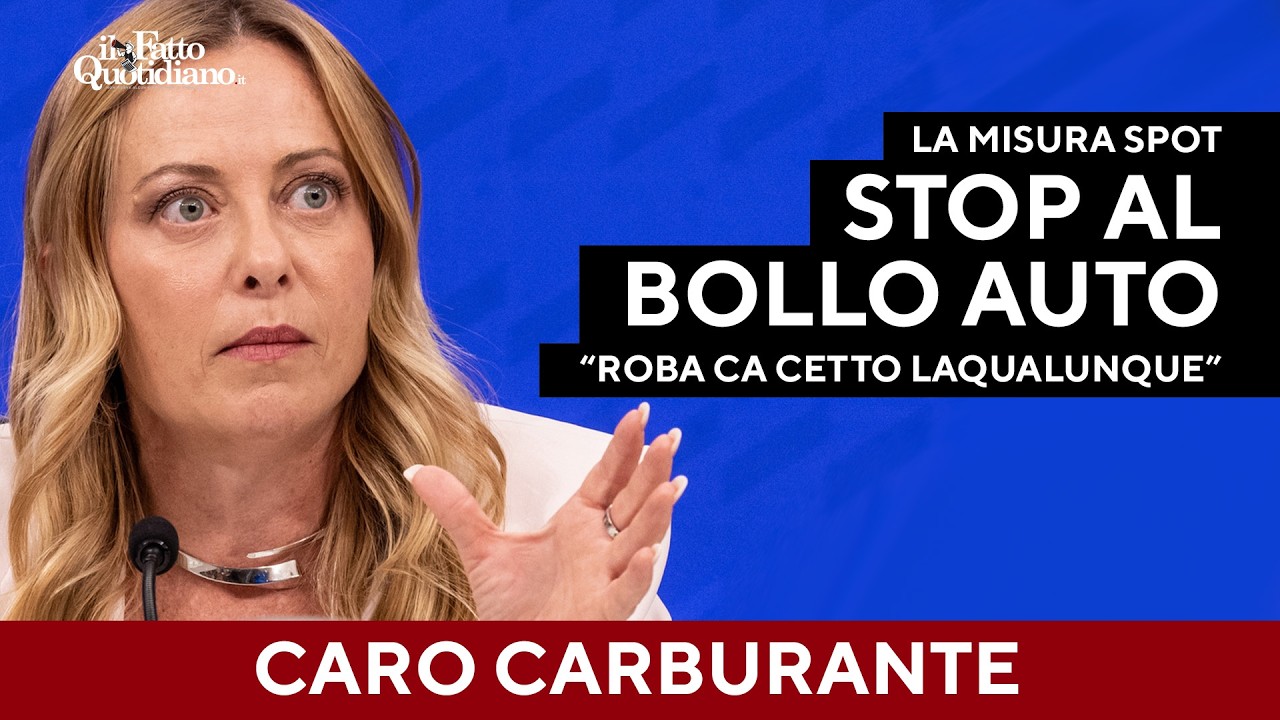 Meloni&co annunciano lo stop al bollo auto contro il caro-carburante. La misura in Cdm