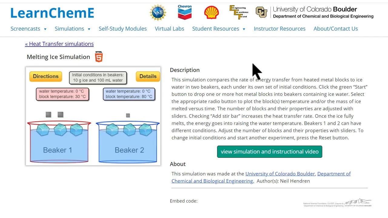 Chemical Engineering Interactive Simulations