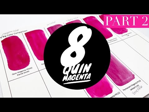 Colossal Color Showdown Ep. 9:  Quinacridone Magenta Part 2 | Comparing 8 Brands