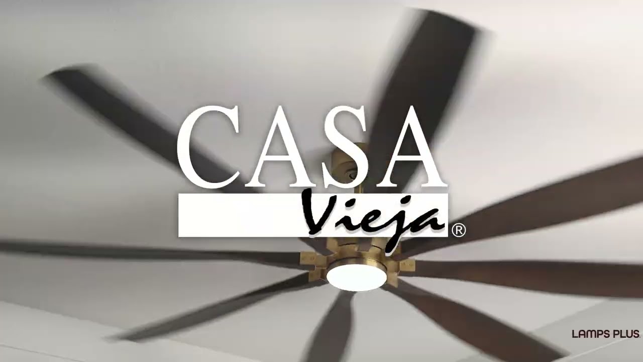 Video 1 Watch A Video About the 72 Casa Vieja Vortex Soft Brass Walnut LED Ceiling Fan with Remote