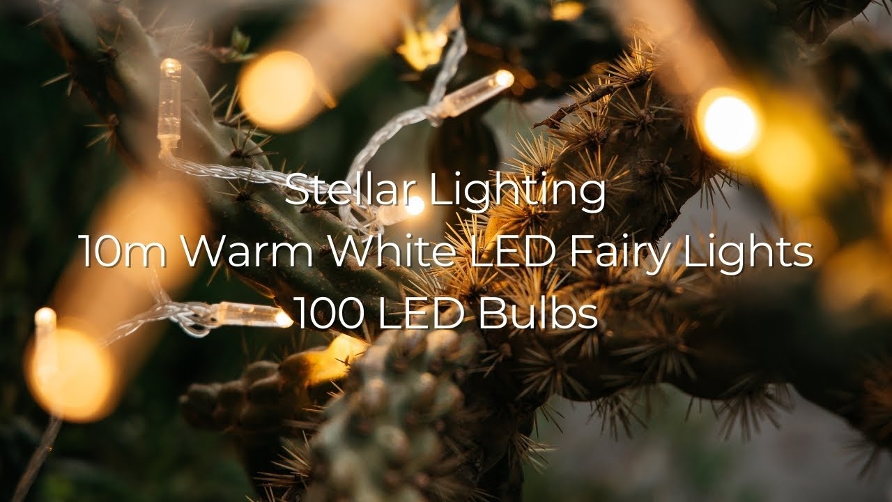 Stellar Lighting - 10m Warm White LED Fairy Lights100 LED Bulbs